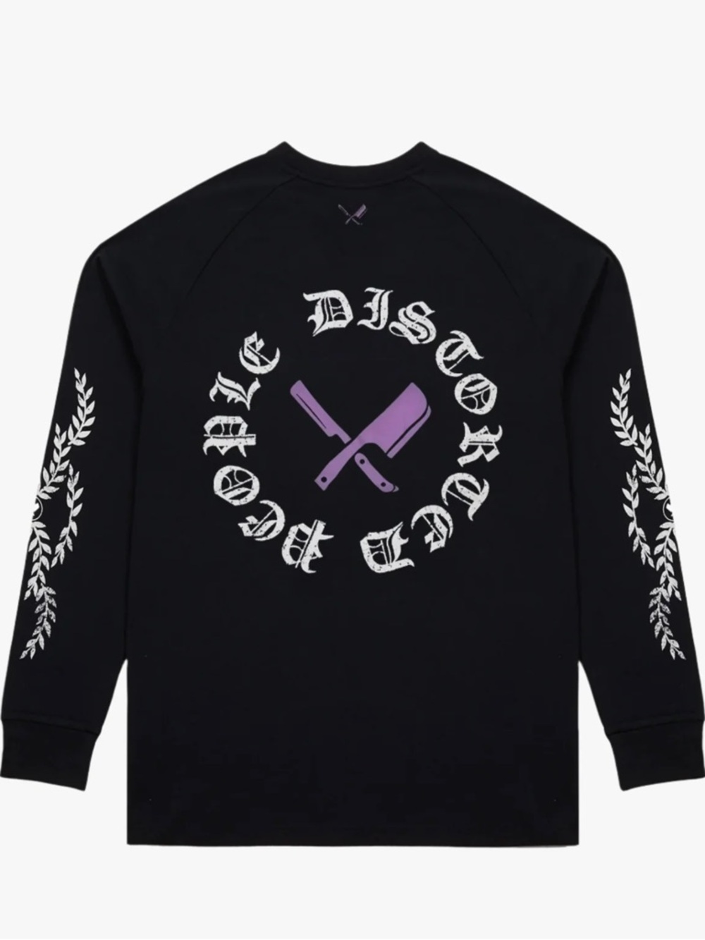 Distorted People Vintage Laurel Longsleeve Tee Black & Purple Size Large